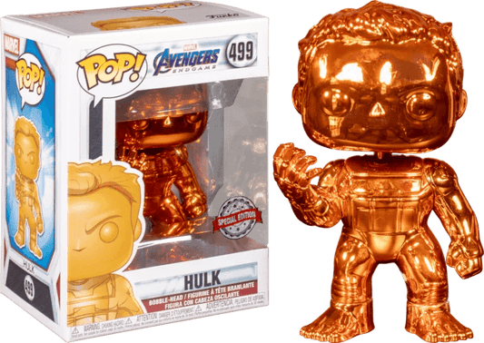 Avengers Endgame Hulk Orange Chrome Exclusive Pop! Vinyl Figure #499 - Eclipse Games Puzzles Novelties