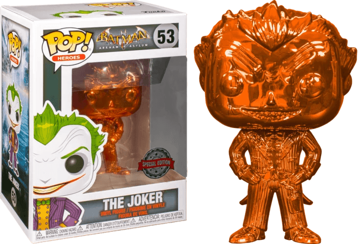 Batman: Arkham Asylum - The Joker Orange Chrome Pop! Vinyl Figure #53 - Eclipse Games Puzzles Novelties