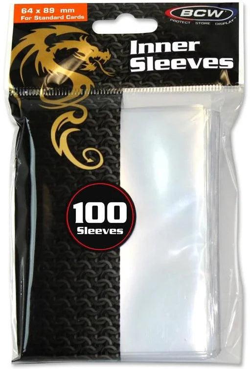 BCW Deck Protectors Inner Sleeves Standard Clear (64mm x 89mm) (100 Sleeves Per Pack) - Eclipse Games Puzzles Novelties