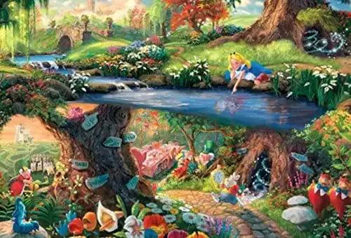 Ceaco Thomas Kinkade Disney Dreams Collection 4-in-1 Puzzles 500pc Alice in Wonderland, Mickey & Minnie Mouse and Beauty and the Beast - Eclipse Games Puzzles Novelties