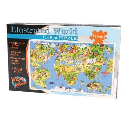 Illustrated World Map 1100 Pieces Jigsaw Puzzle - Eclipse Games Puzzles Novelties