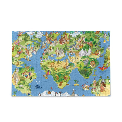 Illustrated World Map 1100 Pieces Jigsaw Puzzle - Eclipse Games Puzzles Novelties