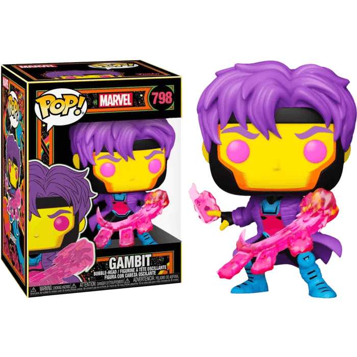 Marvel: Blacklight - Gambit Blacklight Pop! Vinyl Figure #798 - Eclipse Games Puzzles Novelties