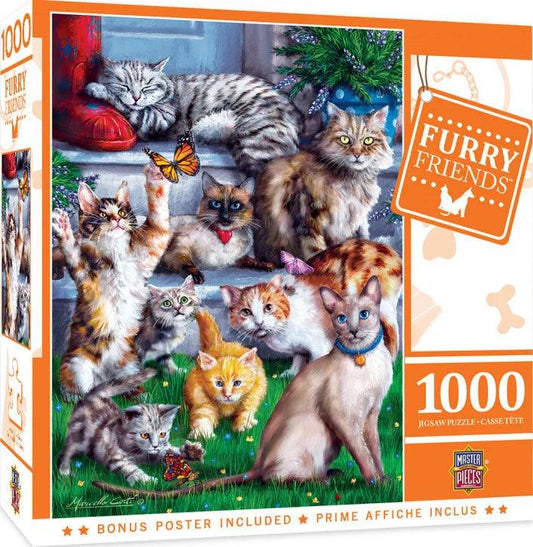 Masterpieces Butterfly Chaser Furry Friends 1000 Pieces Jigsaw Puzzle - Eclipse Games Puzzles Novelties