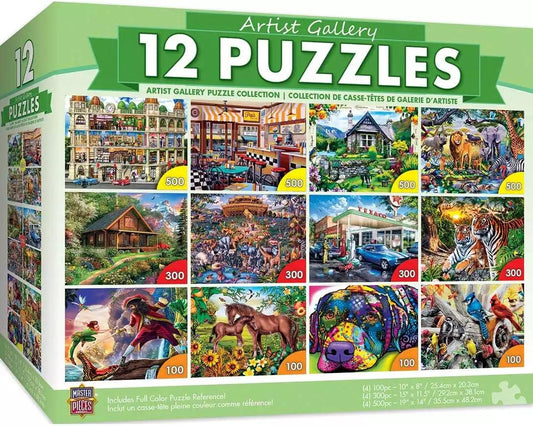 Masterpieces Jigsaw Puzzle 12 Pack Artist Gallery - Eclipse Games Puzzles Novelties