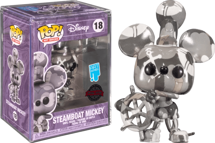 Mickey Mouse - Steamboat Willie Artist Series Pop! Vinyl Figure with Pop! Protector #18 - Eclipse Games Puzzles Novelties