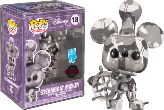 Mickey Mouse - Steamboat Willie Artist Series Pop! Vinyl Figure with Pop! Protector #18 - Eclipse Games Puzzles Novelties