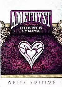 Ornate White Edition Amethyst Playing Cards - Eclipse Games Puzzles Novelties