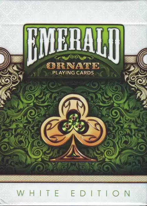 Ornate White Edition Emerald Playing Cards - Eclipse Games Puzzles Novelties