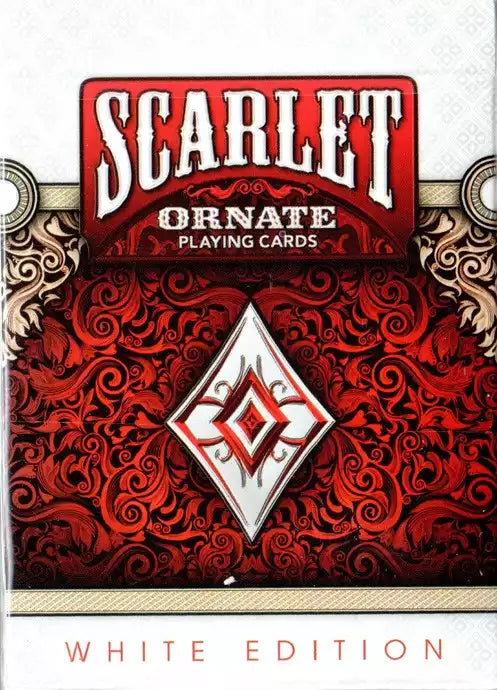 Ornate White Edition Scarlet Playing Cards - Eclipse Games Puzzles Novelties