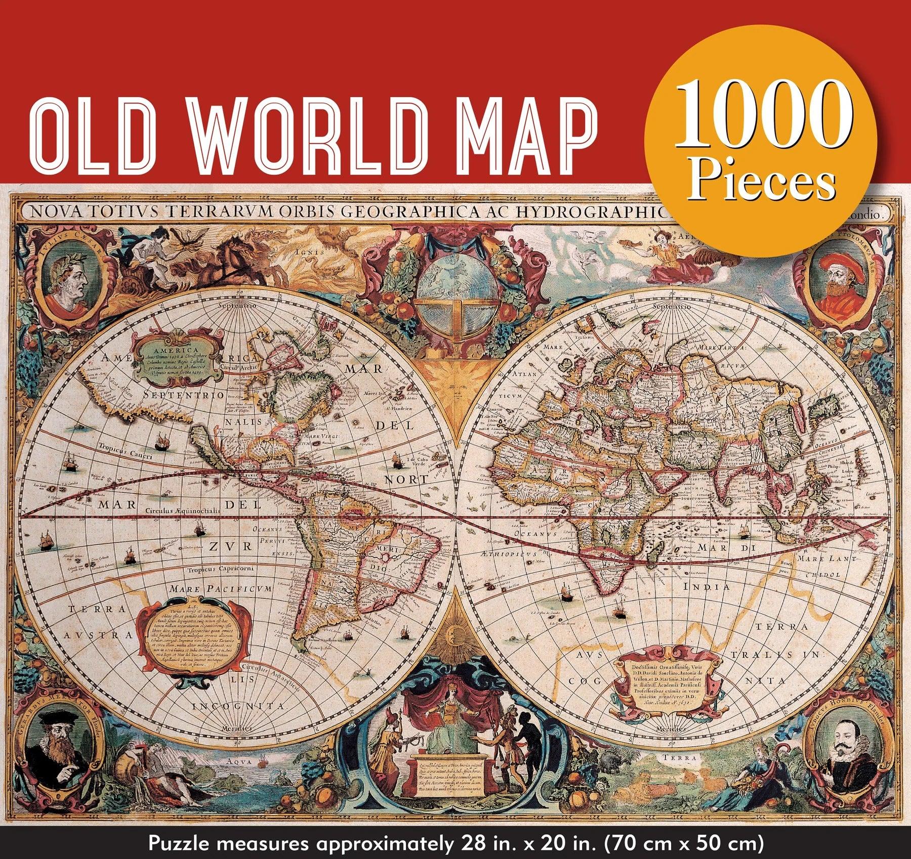 Peter Pauper Old World Map 1000 Piece Jigsaw Puzzle - Eclipse Games Puzzles Novelties