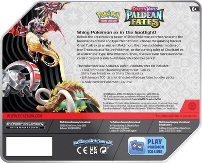 Pokemon Paldean Fates Tin - Eclipse Games Puzzles Novelties