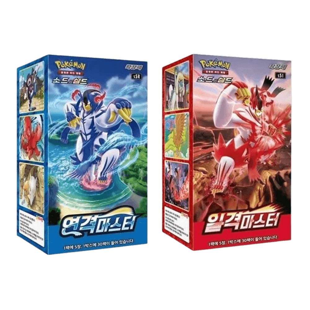 Pokemon TCG Single Strike & Rapid Strike Korean Booster Box Bundle Set - Eclipse Games Puzzles Novelties