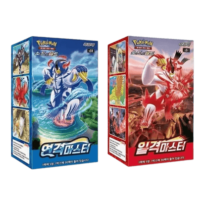 Pokemon TCG Single Strike & Rapid Strike Korean Booster Box Bundle Set - Eclipse Games Puzzles Novelties