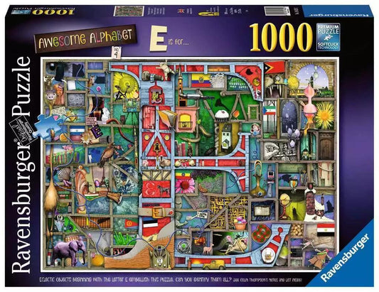 Ravensburger Awesome Alphabet E 1000 Pieces Jigsaw Puzzle - Eclipse Games Puzzles Novelties