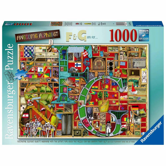 Ravensburger Awesome Alphabet F & G 1000 Pieces Jigsaw Puzzle - Eclipse Games Puzzles Novelties