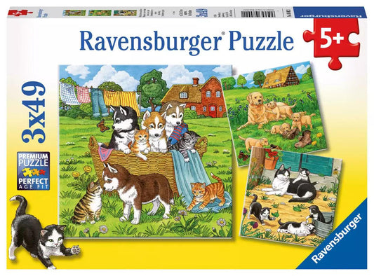 Ravensburger Cats And Dogs 3x49 Pieces Jigsaw Puzzle - Eclipse Games Puzzles Novelties