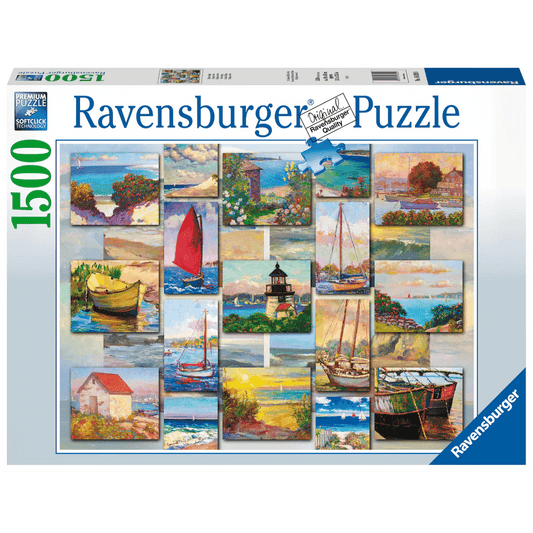 Ravensburger Coastal Collage Puzzle 1500 Pieces Jigsaw Puzzle - Eclipse Games Puzzles Novelties