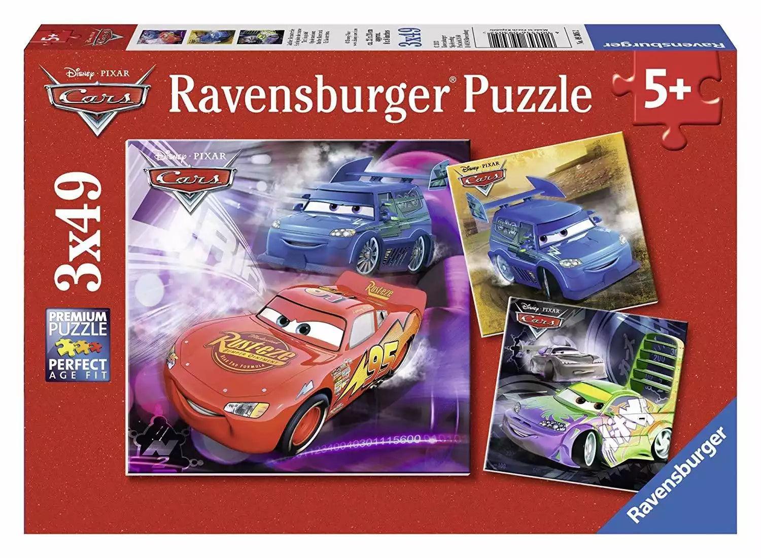 Ravensburger Disney Pixar Cars On The Racetrack 3x49 Pieces Jigsaw Puzzle - Eclipse Games Puzzles Novelties