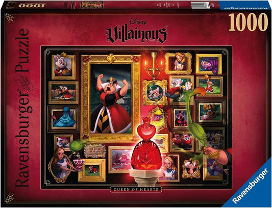Ravensburger Disney Villainous Queen Of Hearts 1000 Pieces Jigsaw Puzzle - Eclipse Games Puzzles Novelties