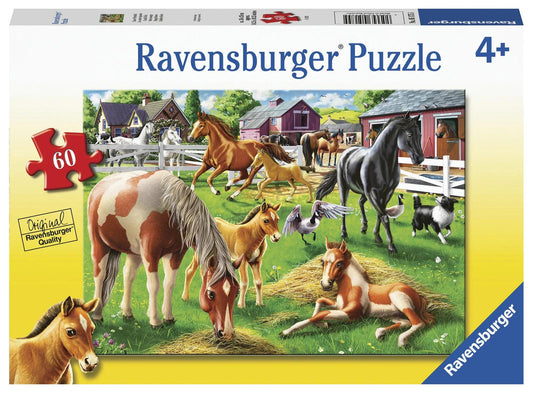 Ravensburger Happy Horses 60 Pieces Jigsaw Puzzle - Eclipse Games Puzzles Novelties