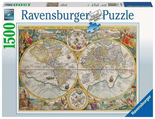 Ravensburger Historical World Map 1594 1500 Pieces Jigsaw Puzzle - Eclipse Games Puzzles Novelties