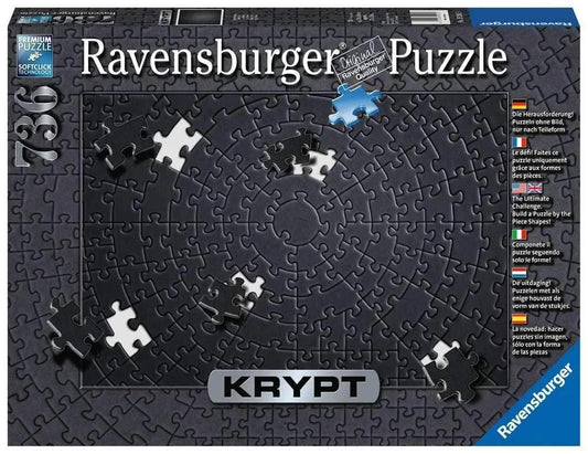 Ravensburger Krypt Black 736 Pieces Jigsaw Puzzle - Eclipse Games Puzzles Novelties
