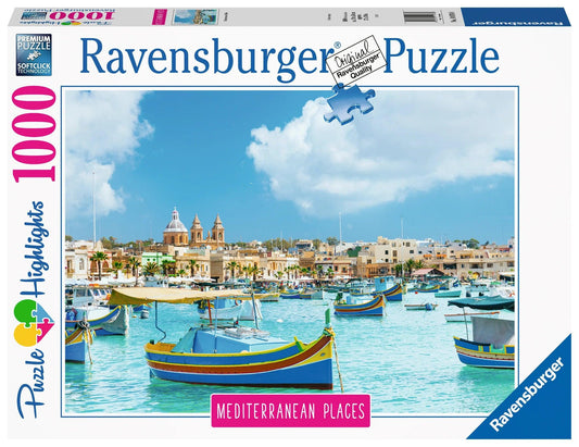 Ravensburger Mediterranean Malta 1000 Pieces Jigsaw Puzzle - Eclipse Games Puzzles Novelties