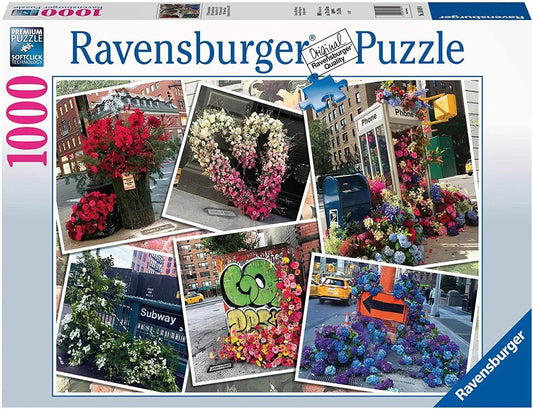 Ravensburger NYC Flower Flash 1000 Pieces Jigsaw Puzzle - Eclipse Games Puzzles Novelties