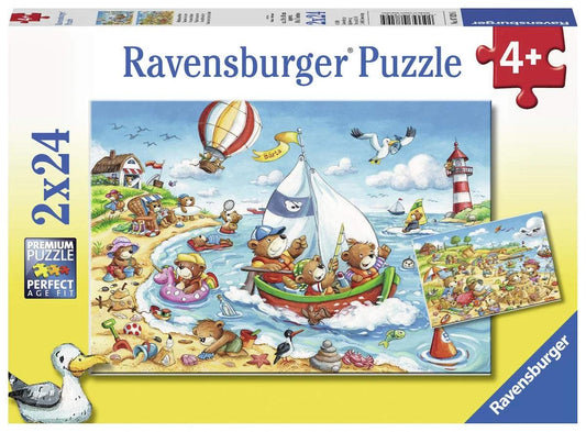 Ravensburger Seaside Holiday 2x24 Pieces Jigsaw Puzzle - Eclipse Games Puzzles Novelties