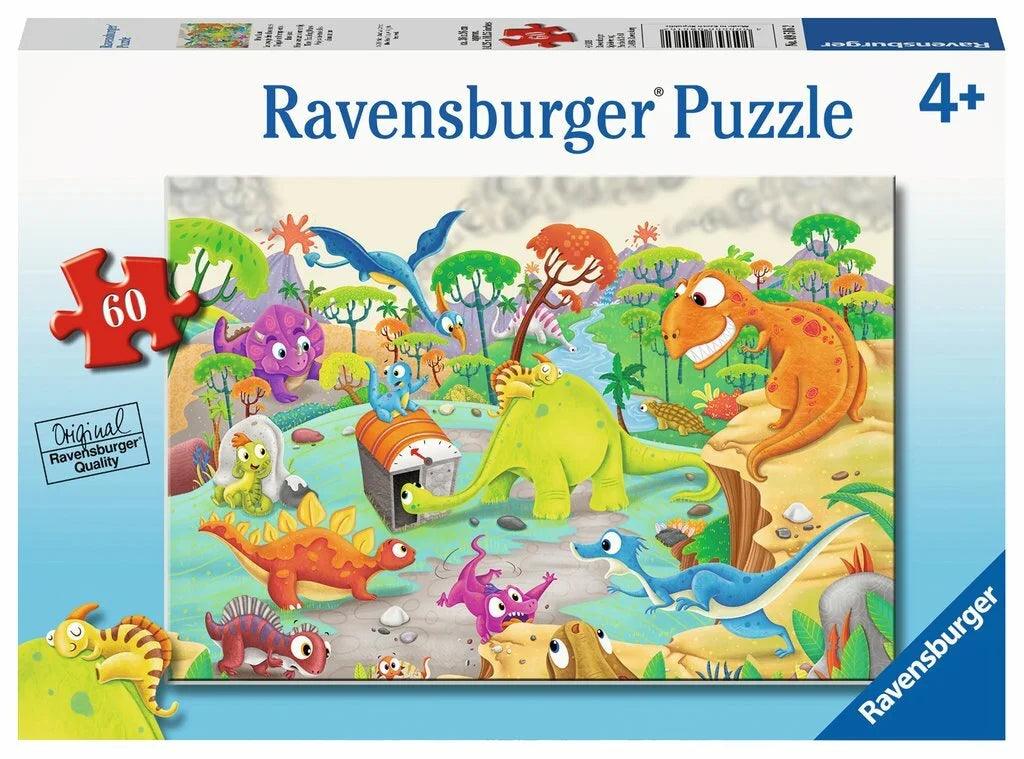 Ravensburger Time Travelling Dinos 60 Pieces Jigsaw Puzzle - Eclipse Games Puzzles Novelties