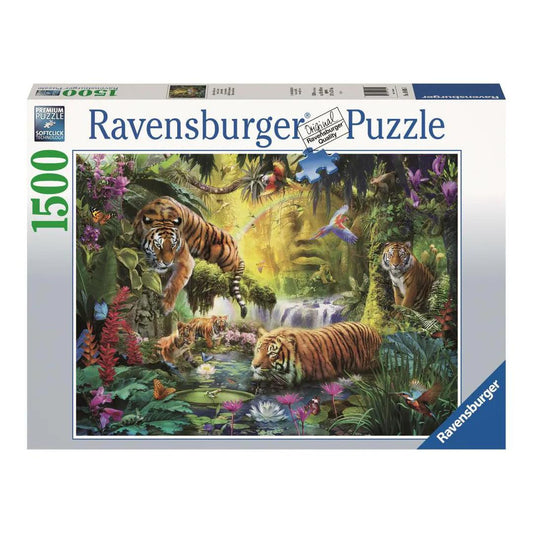Ravensburger Tranquil Tigers 1500 Pieces Jigsaw Puzzle - Eclipse Games Puzzles Novelties