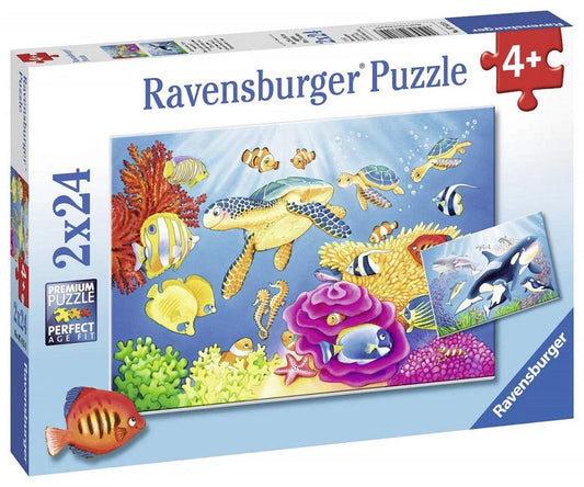 Ravensburger Vibrance Under The Sea 2x24 Pieces Jigsaw Puzzle - Eclipse Games Puzzles Novelties