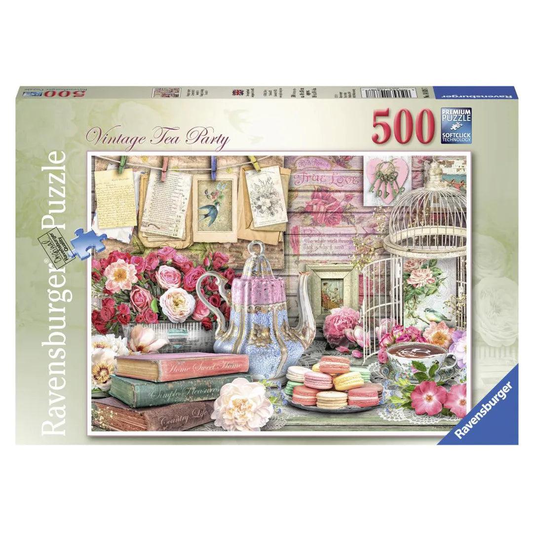 Ravensburger Vintage Tea Party 500 Pieces Jigsaw Puzzle - Eclipse Games Puzzles Novelties