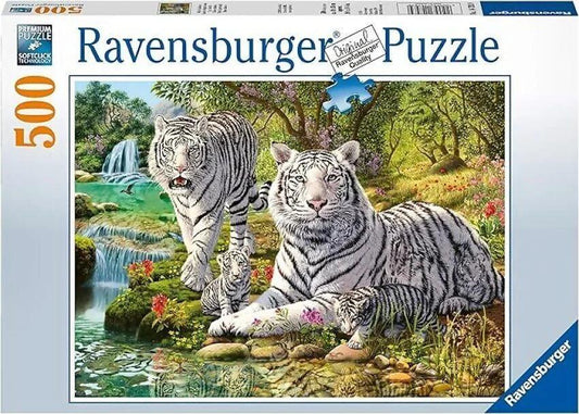 Ravensburger White Tiger Family 500 Pieces Jigsaw Puzzle - Eclipse Games Puzzles Novelties