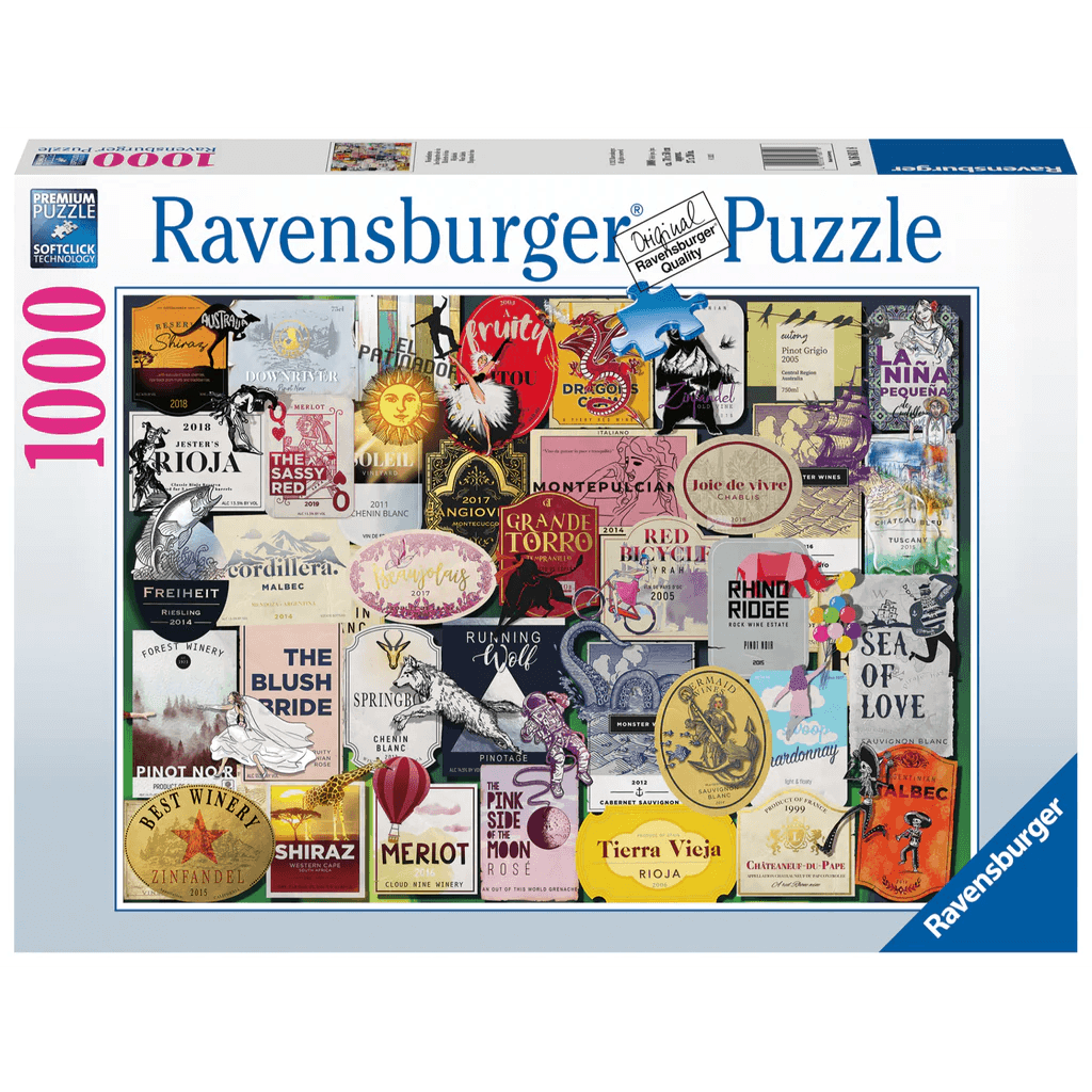 Ravensburger Wine Labels 1000 Pieces Jigsaw Puzzle - Eclipse Games Puzzles Novelties