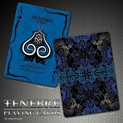 Tenebre Acqua Blue Playing Cards - Eclipse Games Puzzles Novelties