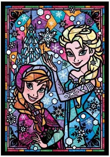 Tenyo Puzzle Disney Frozen Anna and Elsa Stained Glass Puzzle 266 Pieces Jigsaw Puzzle - Eclipse Games Puzzles Novelties