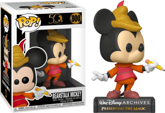 Walt Disney Archives - Beanstalk Mickey Mouse 50th Anniversary Pop! Vinyl Figure #800 - Eclipse Games Puzzles Novelties